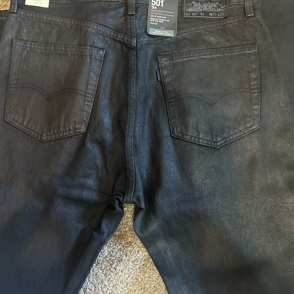 Levi's Men's Straight Jeans in Coated Black